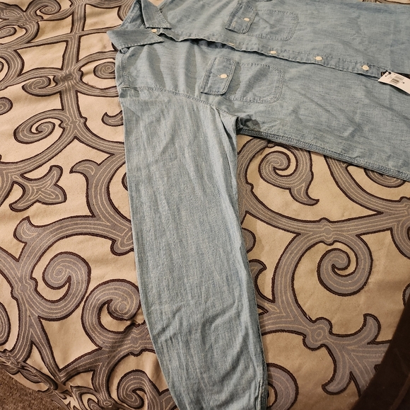 SOLD! POLO RALPH LAUREN Mens Classic-Fit Chambray Graphic Longsleeve Shirt Sz M - Picture 3 of 11